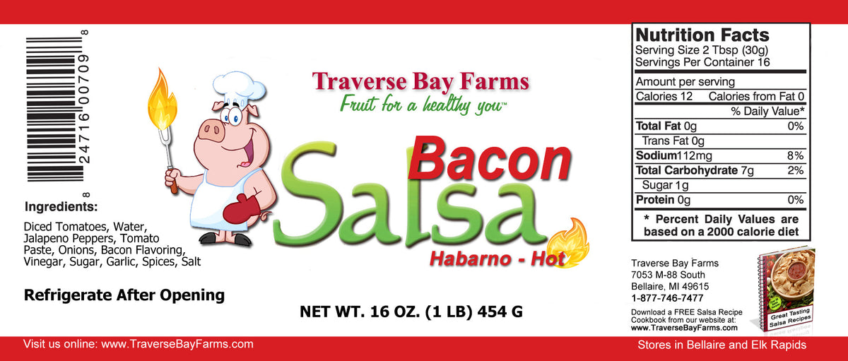 Bacon Salsa - Habanero Hot, 16 oz - Hot Salsa