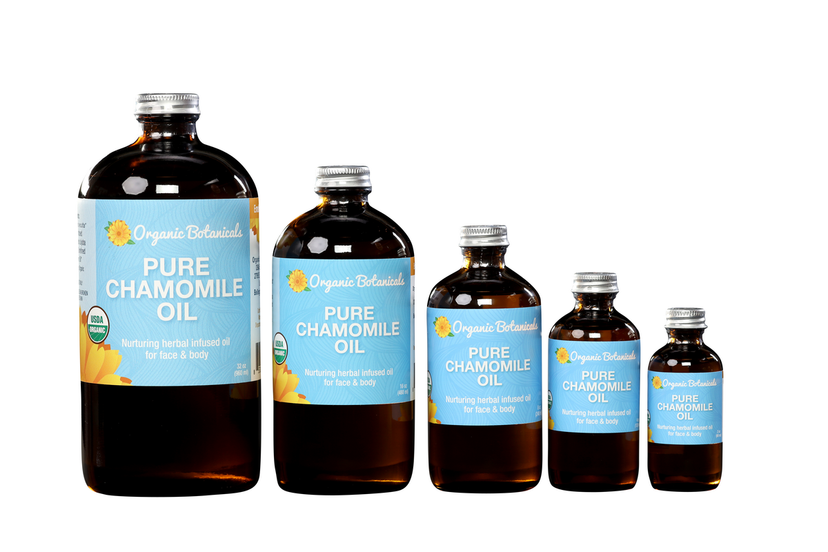 Pure Chamomile Infused Oil – Certified Organic Herbal Oil for Sensitive Skin, Eczema & More