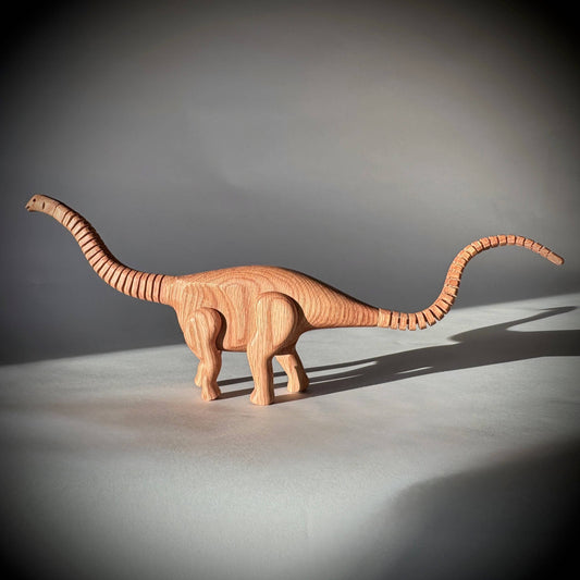 Wooden Apatosaurus Dinosaur with Magnetic Joints