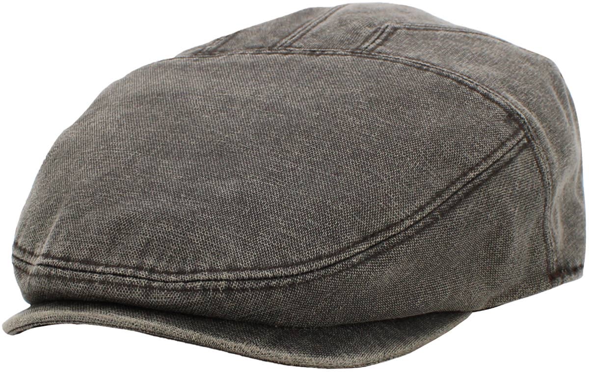 Faux Leather Ascot Ivy Newsboy Hat