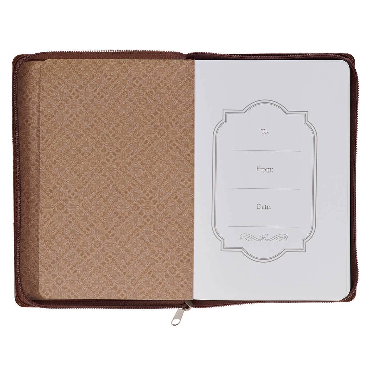 Journal Classic Zip Brown Two-tone Strong & Courageous