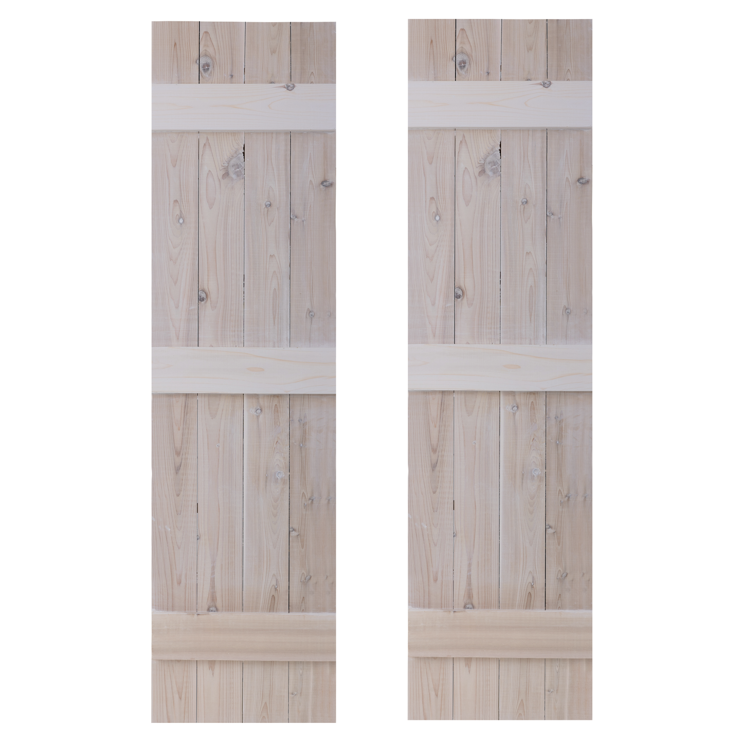 Traditional Board & Batten Exterior Wood Shutters - Cedar - Set of 2