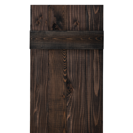 Traditional Board & Batten Exterior Wood Shutters - Cedar - Set of 2