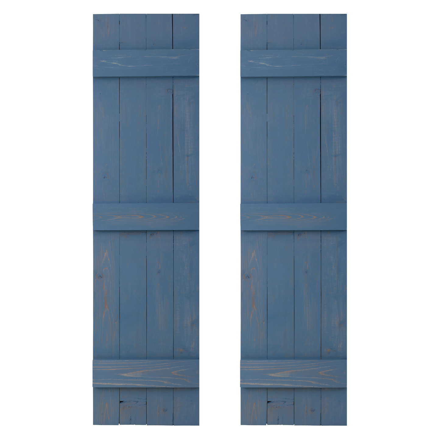 Traditional Board & Batten Exterior Wood Shutters - Cedar - Set of 2