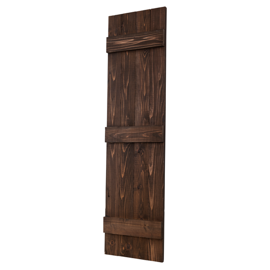 Traditional Board & Batten Exterior Wood Shutters - Cedar - Set of 2