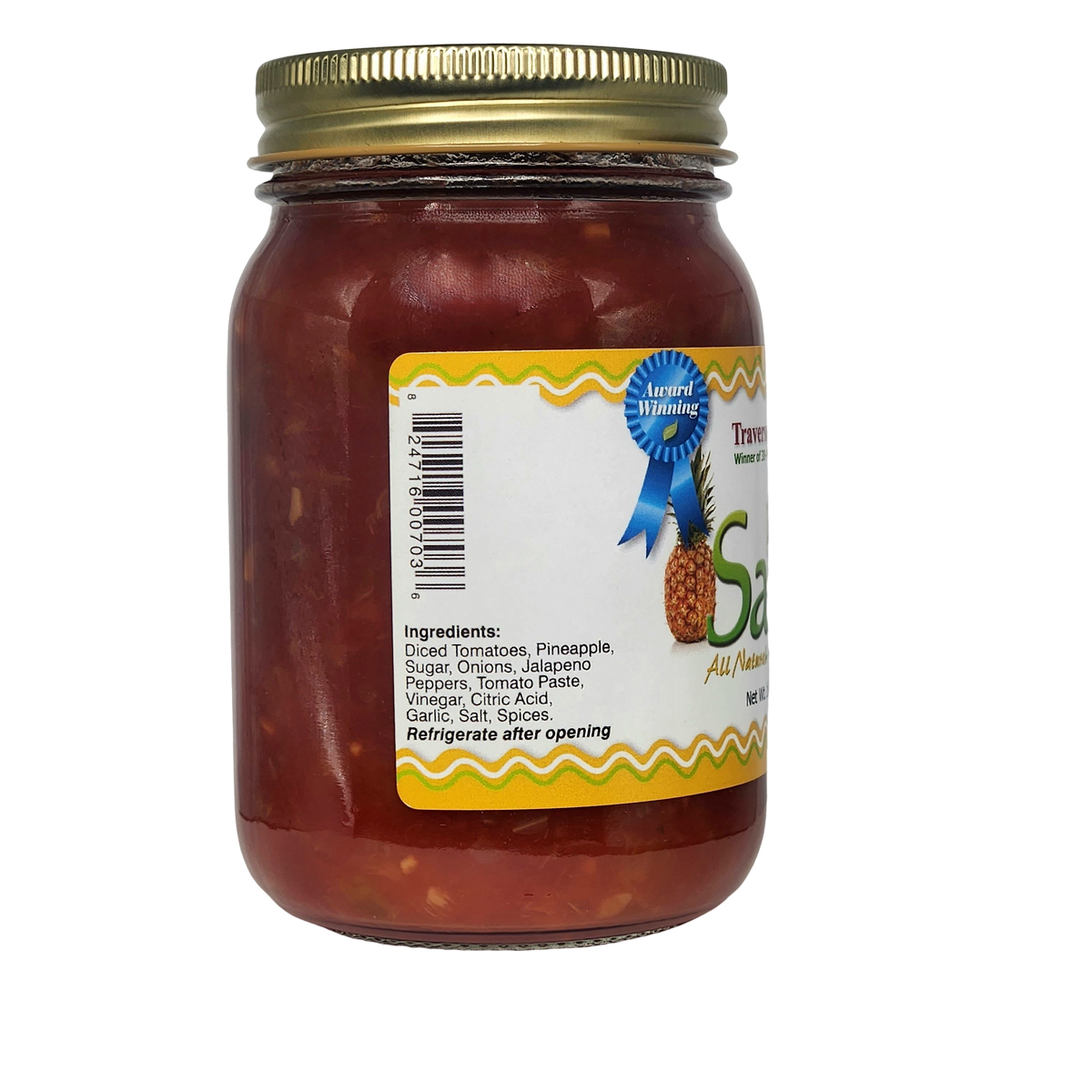 Pineapple Salsa - Medium, 16 oz - Unique salsa