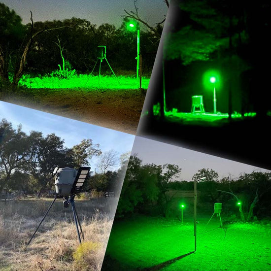 Solar Green Feeder Light for Hunting -12,000 lumens