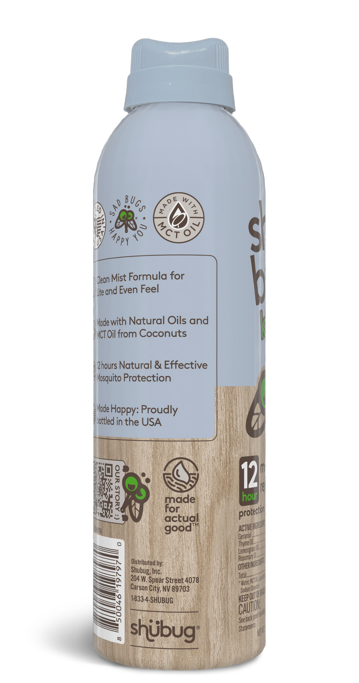 Shubug Kids and Family, Clean Mist, 360 Spray, 6 oz., DEET FREE Insect Repellent
