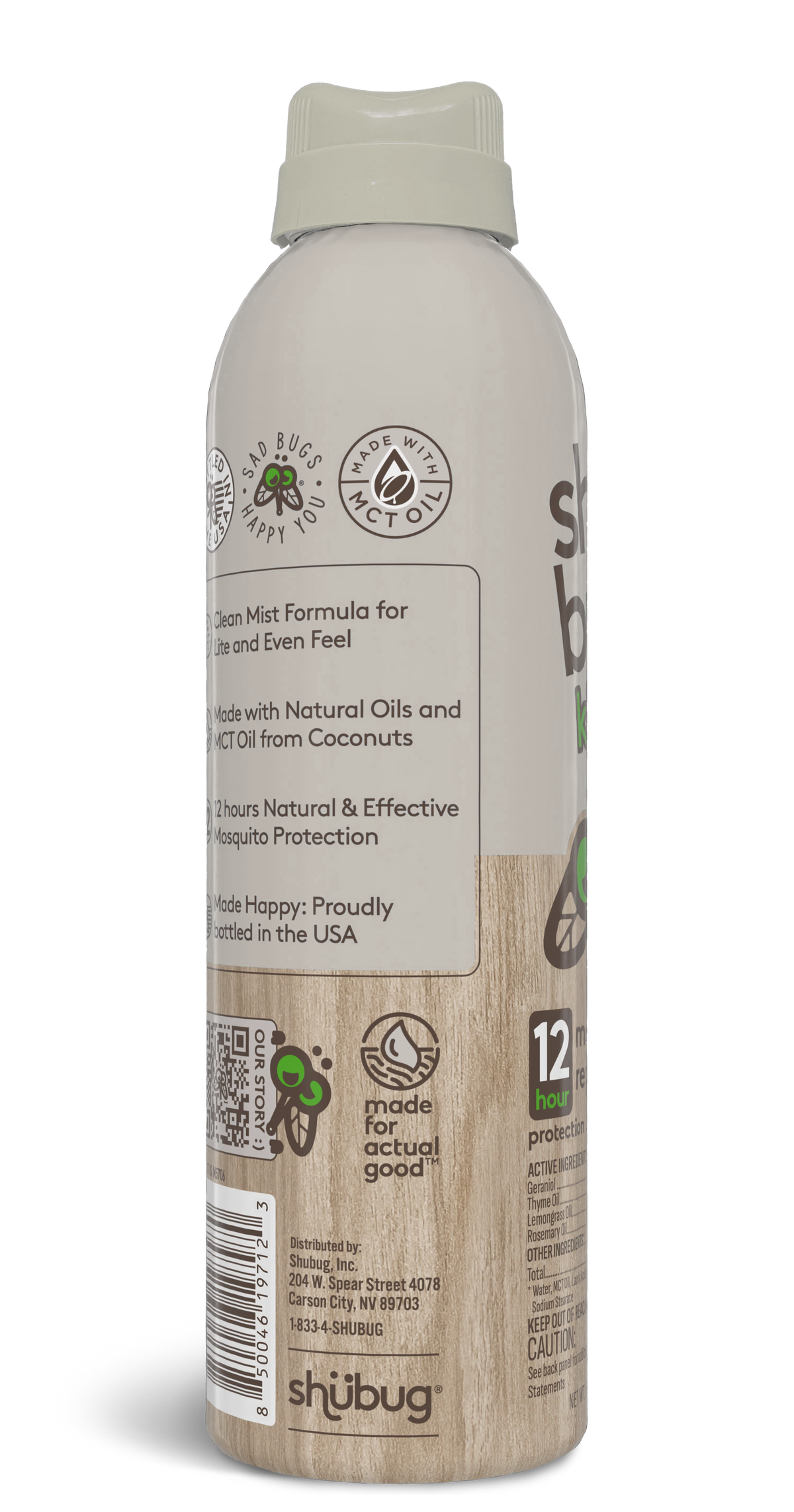 Shubug Natural, Clean Mist, 360 Spray, 6 oz., DEET FREE Insect Repellent