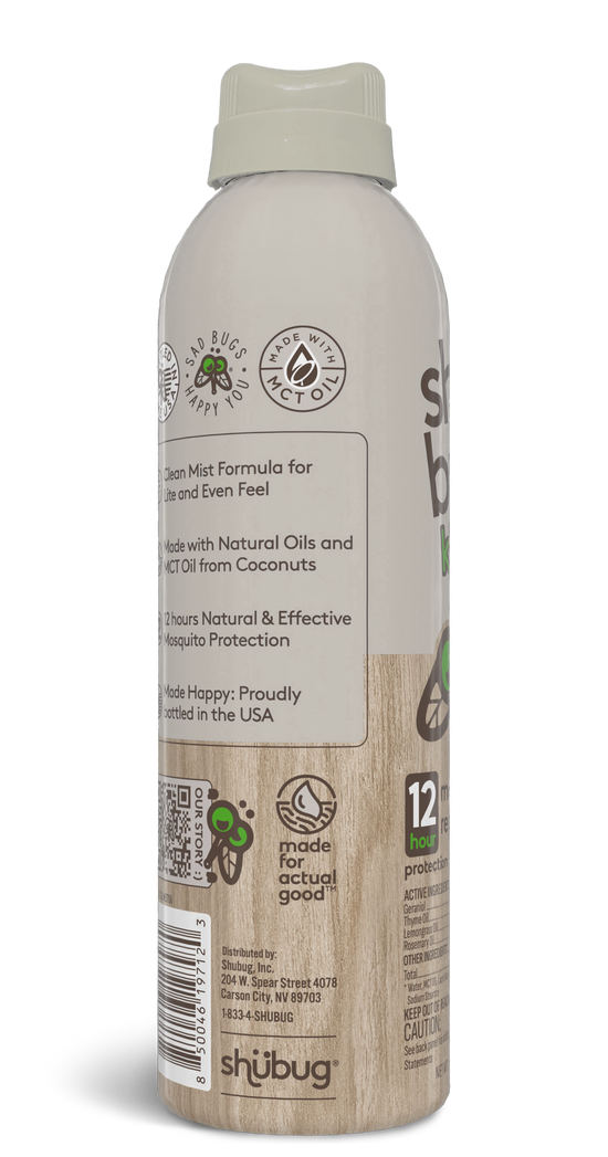 Shubug Natural, Clean Mist, 360 Spray, 6 oz., DEET FREE Insect Repellent