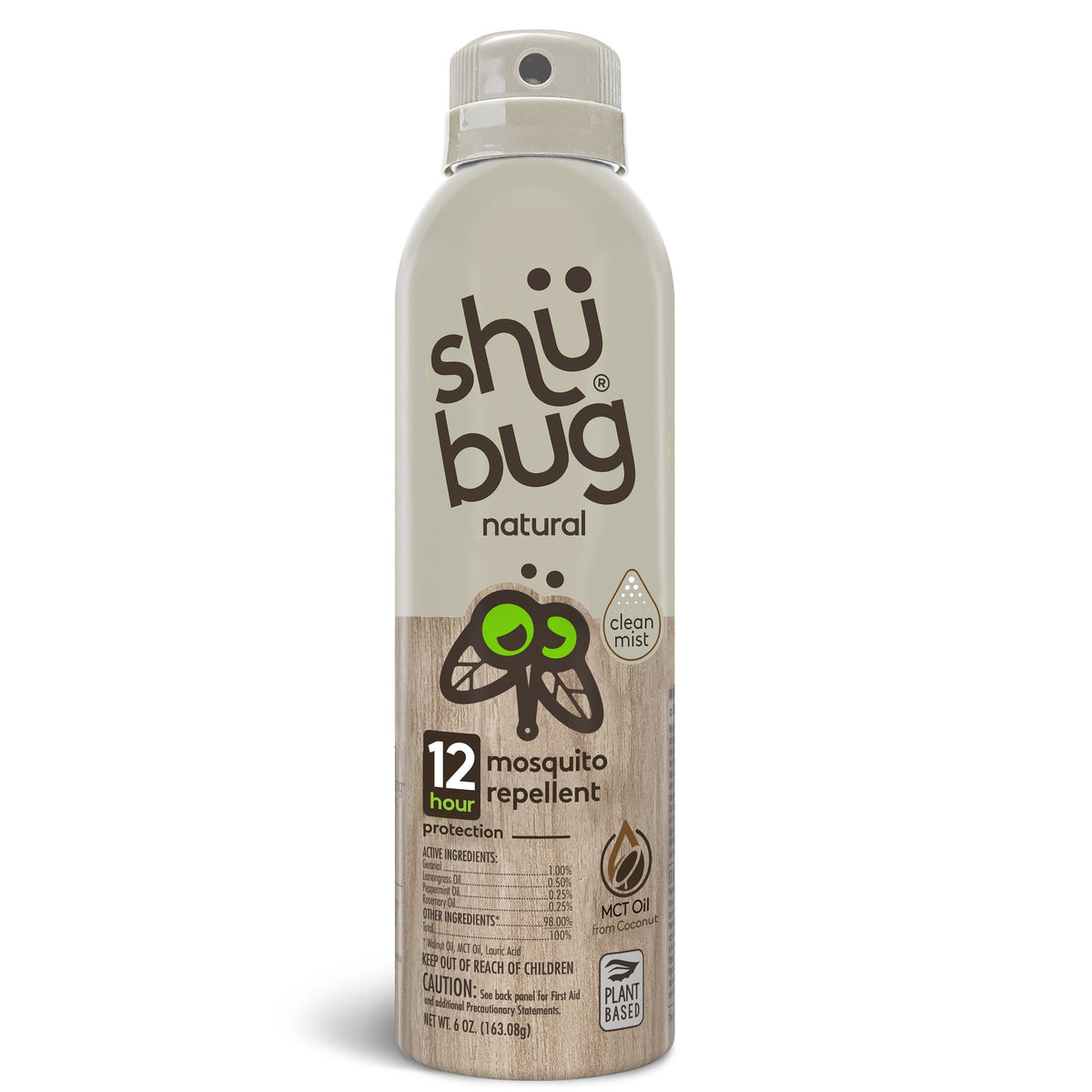 Shubug Natural, Clean Mist, 360 Spray, 6 oz., DEET FREE Insect Repellent