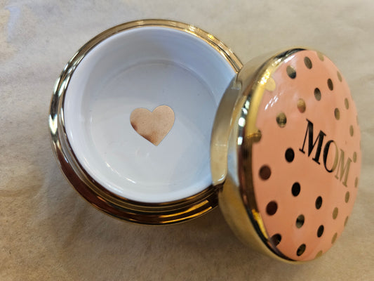 "Mom" Gift-Trinket Box Round