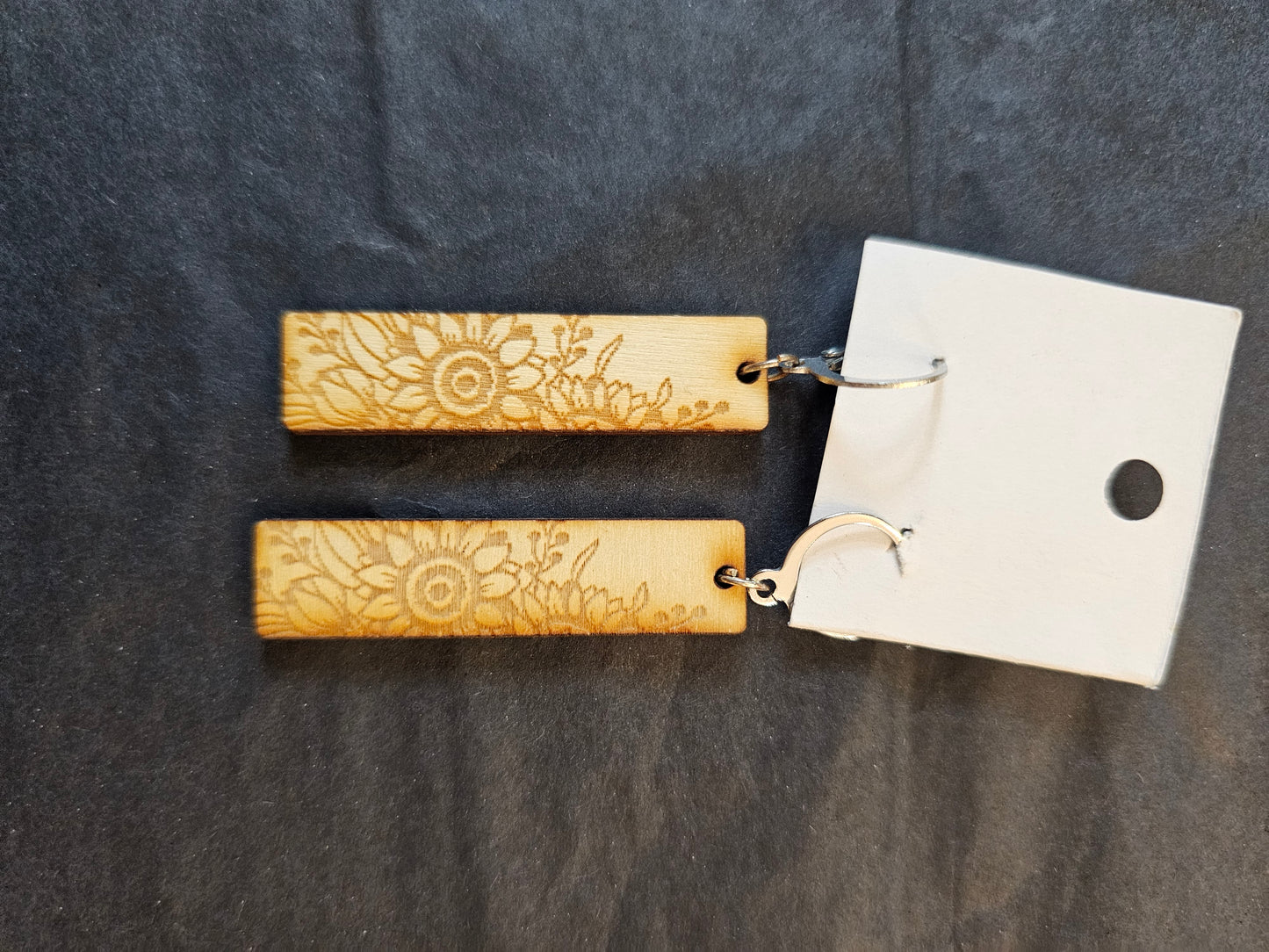 Earrings Light Balsa Wood Lazer Cut