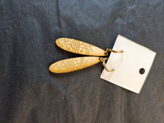 Earrings Light Balsa Wood Lazer Cut