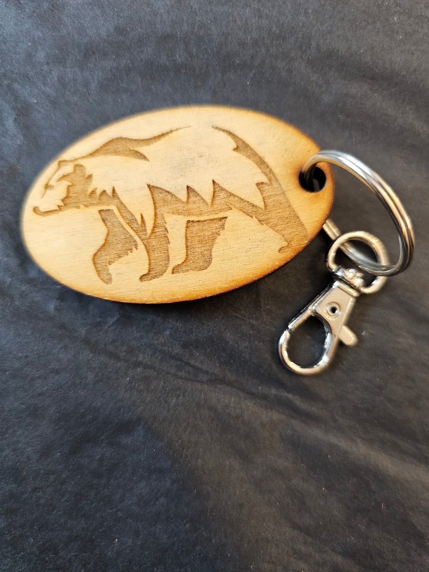 Keychains Oval Light Balsa Wood Lazer Cut