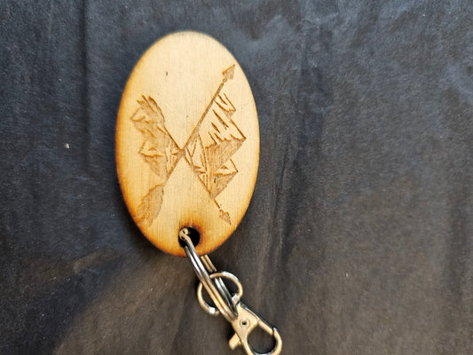 Keychains Oval Light Balsa Wood Lazer Cut