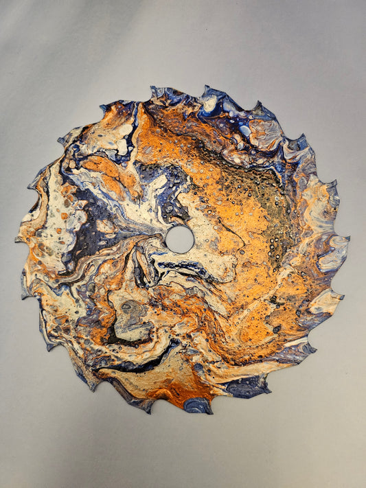 Saw Blade Acrylic Pour