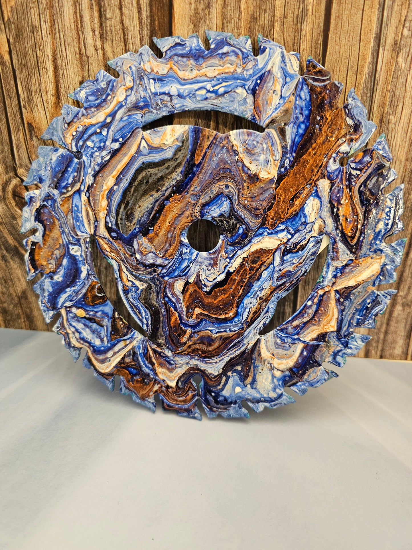 Saw Blade Acrylic Pour