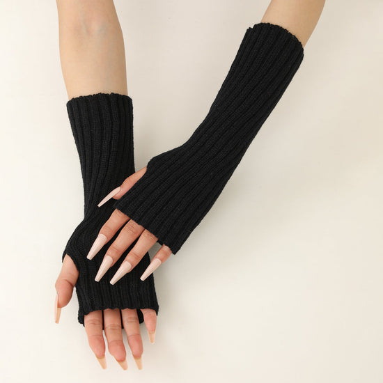30cm Hot Styles Daily Winter Arm Warmers Go Party Long Sleeve Fingerless Mittens Half Finger Acrylic Gloves Mittens Knit Crochet