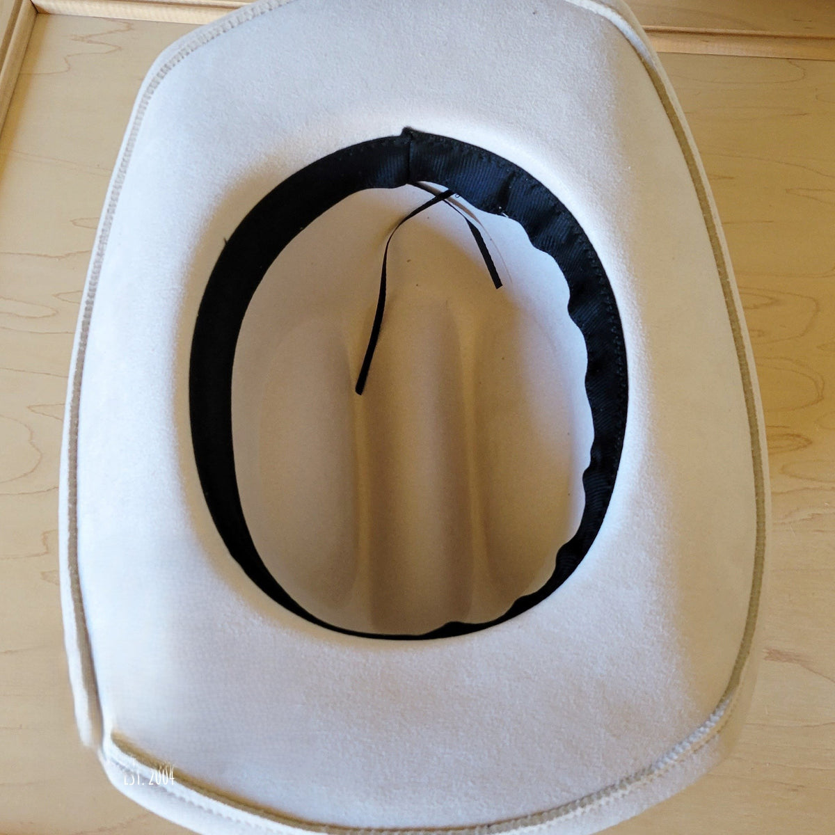 **Wide Leather Hair Hide Tan Hat Band Only w/ Turq 954a