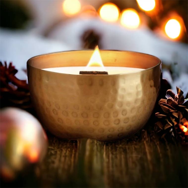 Autumn Brass Bowl Collection-Solid Brass 14ozPure Soy Candle