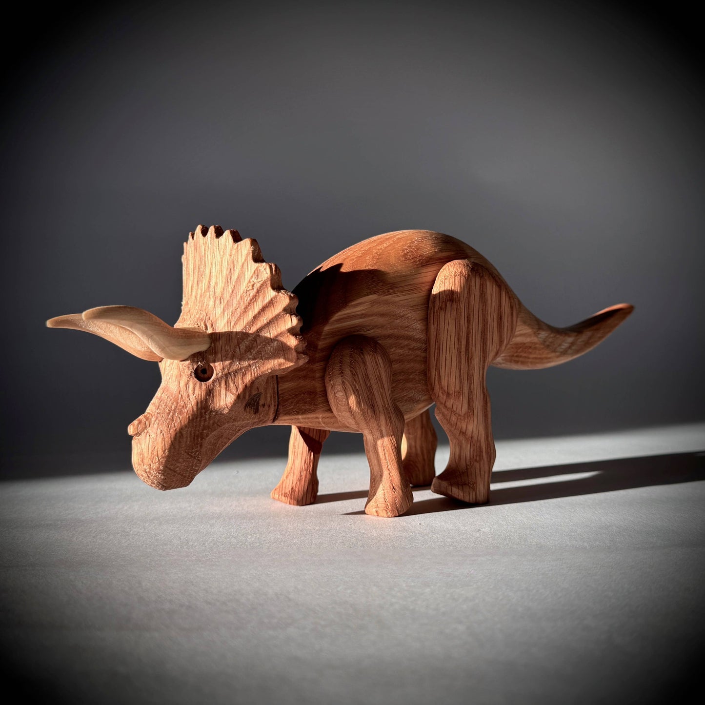 Wooden Triceratops Dinosaur with Magnetic Joints