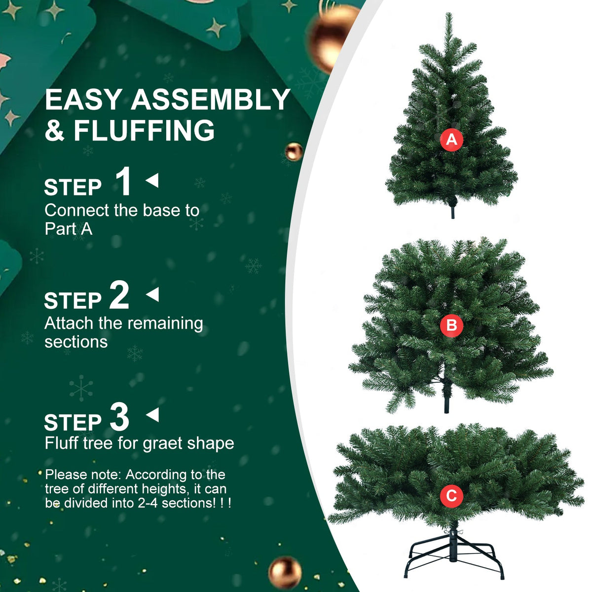 7.5ft Christmas Tree with Memory Wire