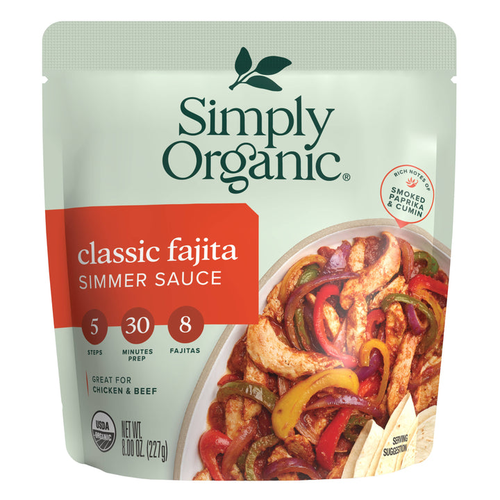 Organic Classic Fajita Simmer Sauce For Beef & Chicken, 8 Oz