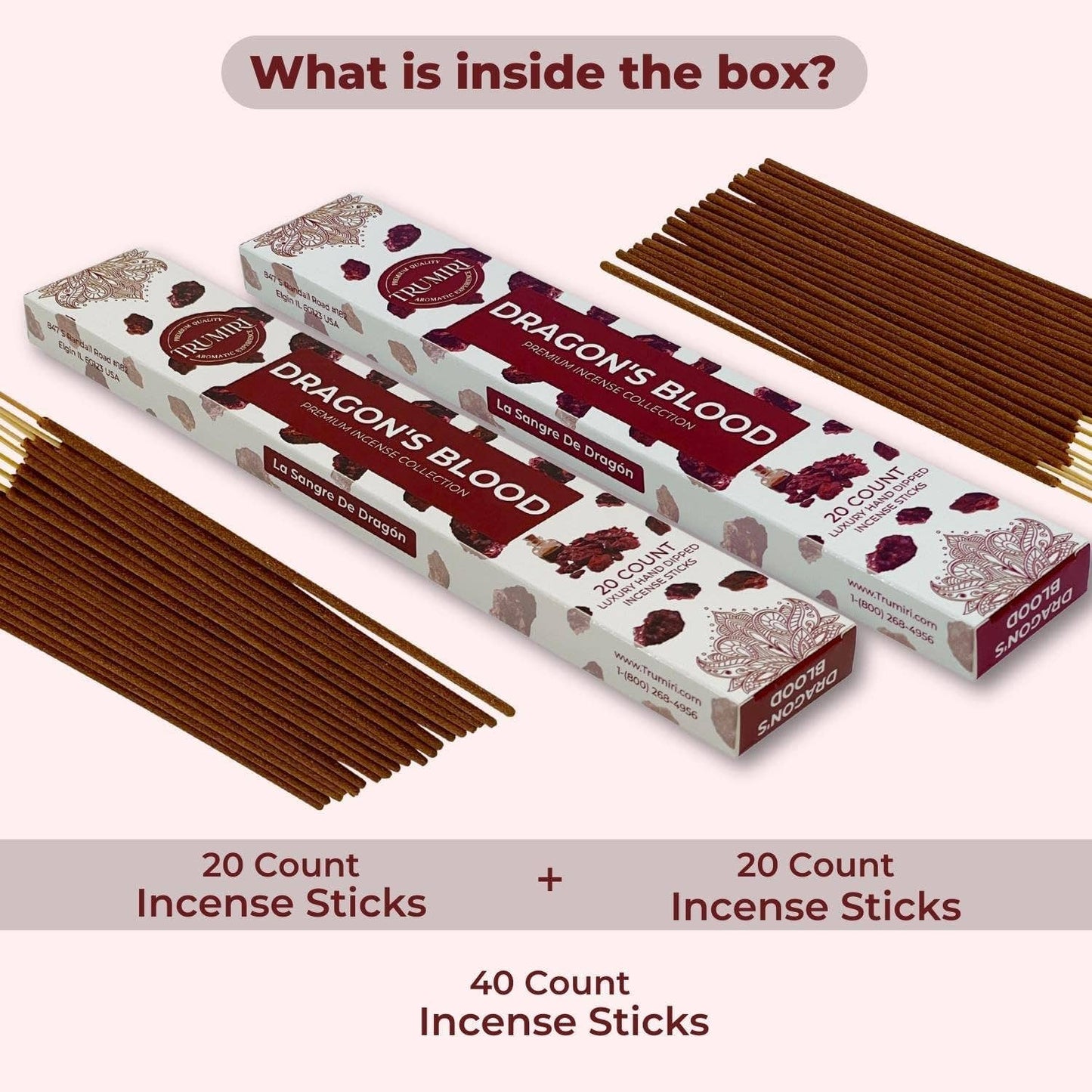 Dragons Blood Incense Pack of 2, Total 40 Incense Sticks
