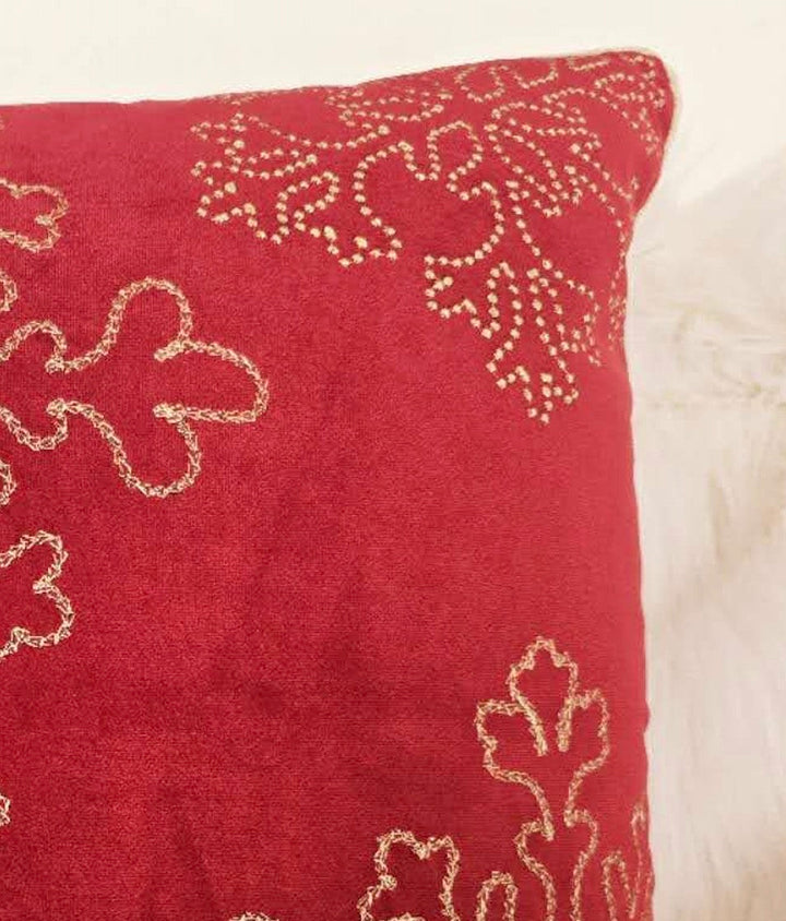 Red Velvet Holiday Throw Pillow 20x20, holiday sofa and bedroom decor