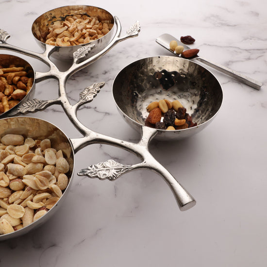 Hammered Leaf Nut Bowl