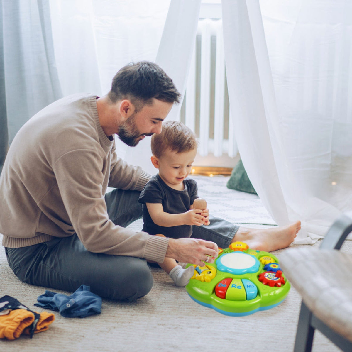 Toddler Musical Learning Table Educational Baby Toys Musical Activity Table Learning Center for 6+ Months Boys Girls Gift