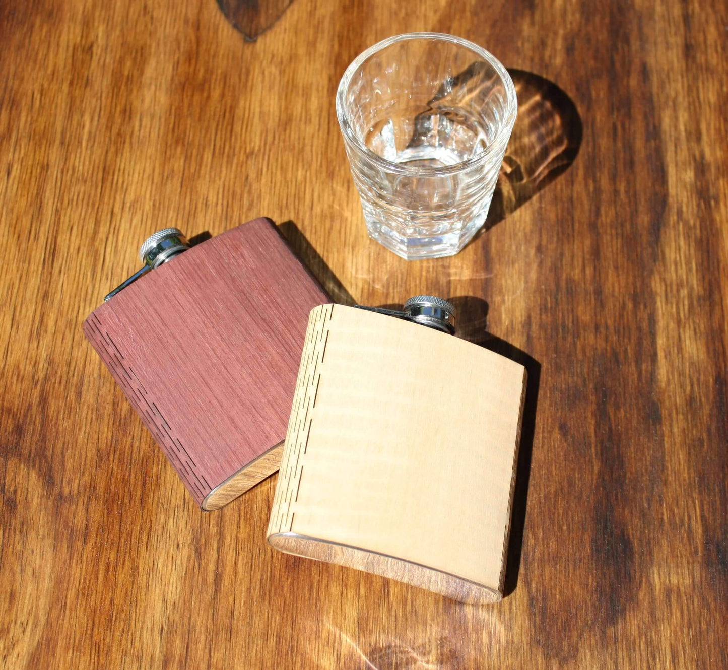 6 oz. Wooden Hip Flask (California Republic Flag in Mahogany)