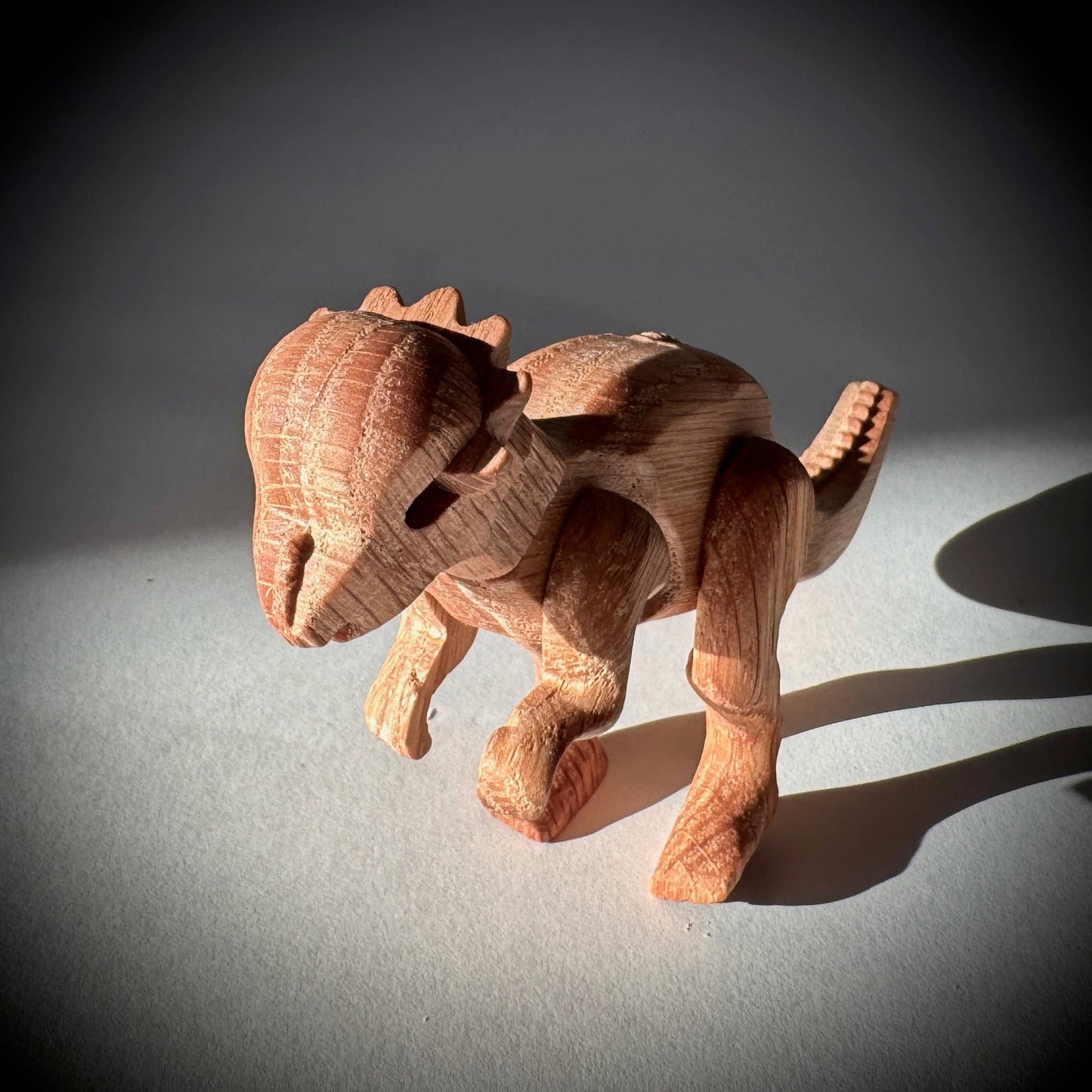 Wooden Pachycephalosaurus Dinosaur with Magnetic Joints