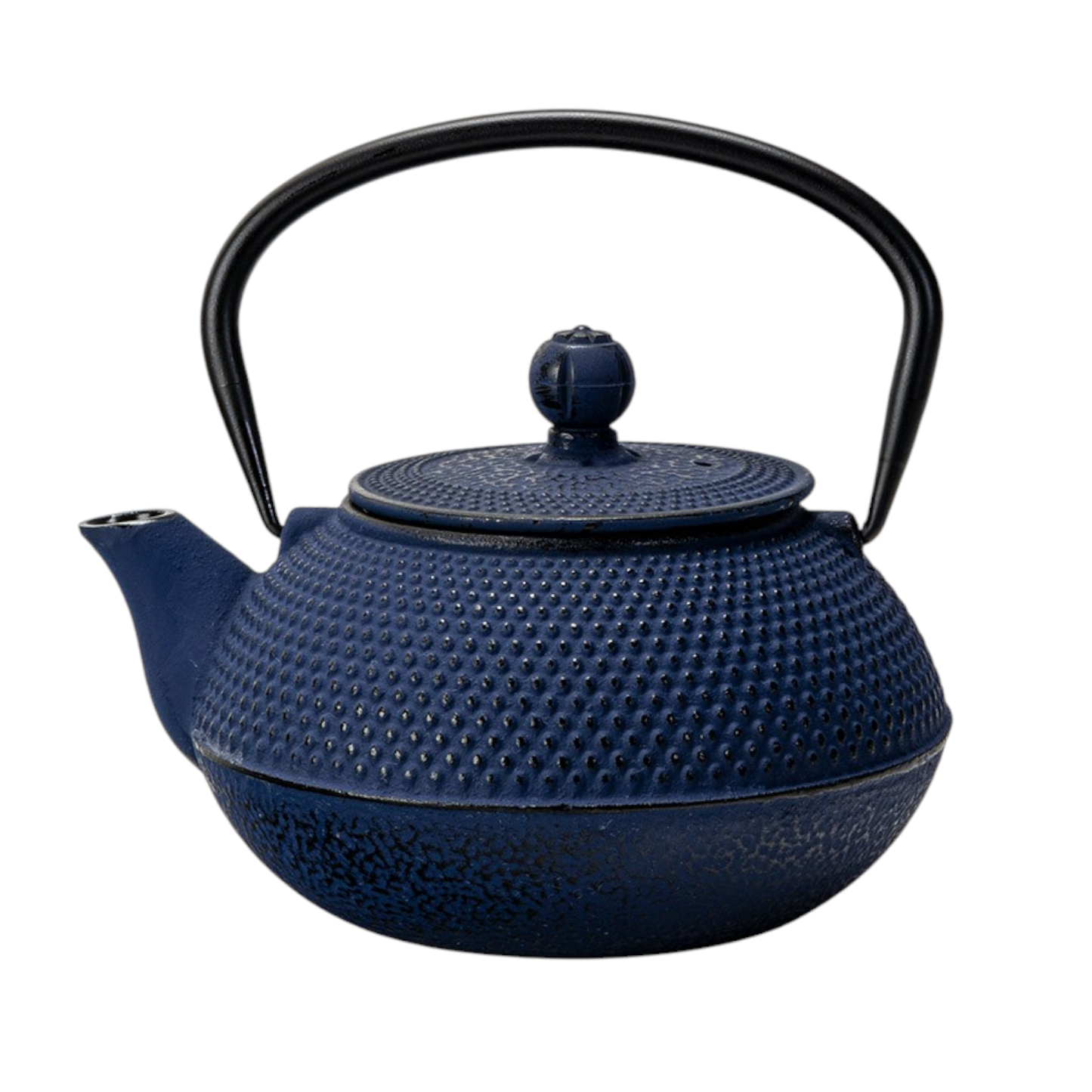 Navy Blue Hobnail Design 27oz Cast Iron Tea Pot (1/8)