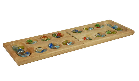 Wood Folding Mancala in Tin Case