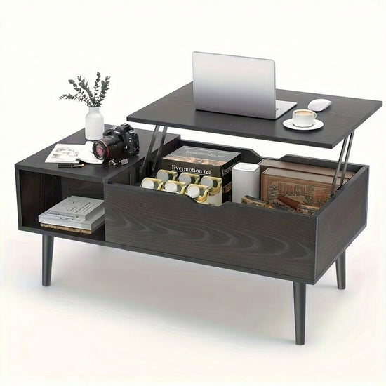 Lift Top Coffee Table with Storage, Wooden Living Room Center Table