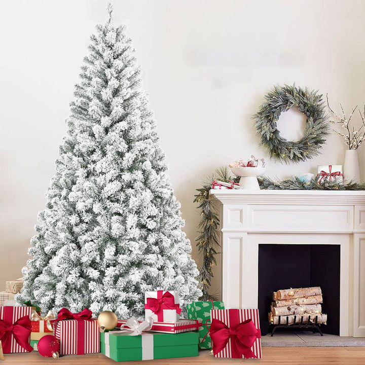 5FT Flocked Christmas Tree, artificial Christmas tree for festive holiday home decor from Cedar & Spice Gifts