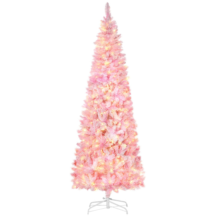 Homcom 7.5ft Prelit Snow Flocked Artificial Christmas Tree, artificial Christmas tree for festive holiday home decor from Cedar & Spice Gifts