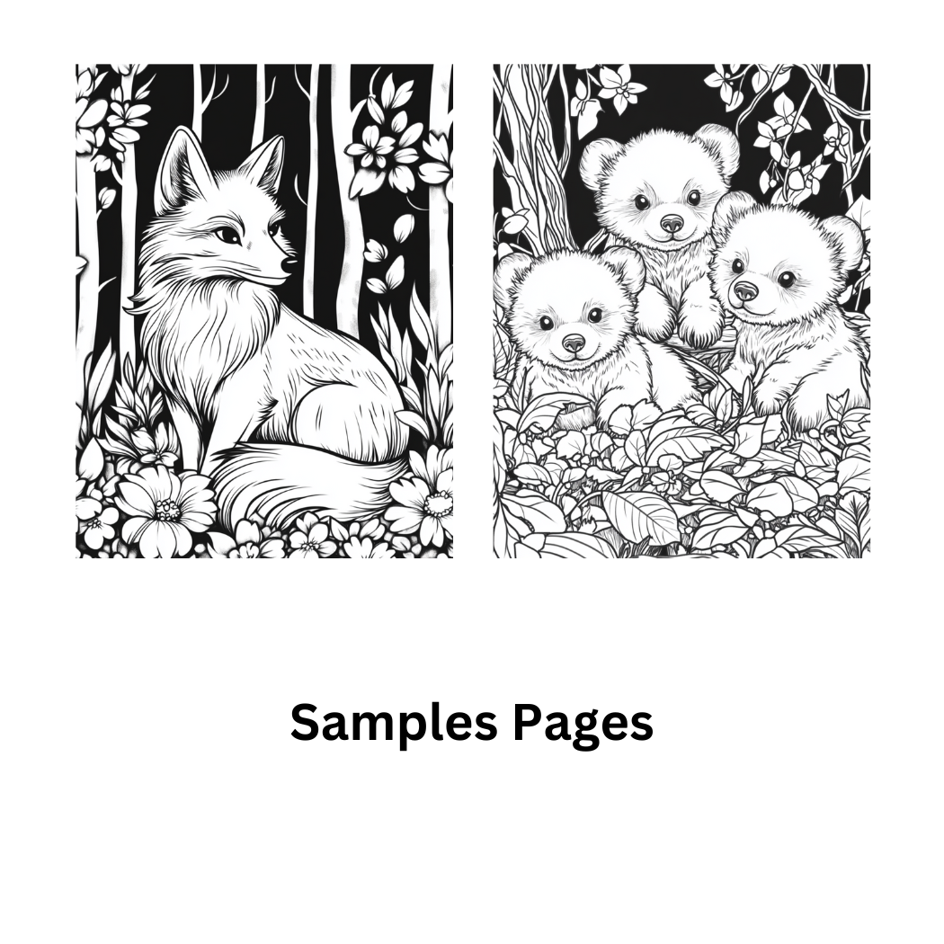Woodland Wonders A Coloring Book of Cute Wild Forest Animals
