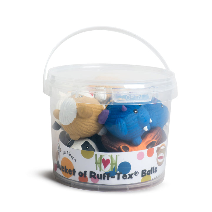 Ruff-Tex® Bucket of Latex Balls Dog Toys, 10 Pack, Small