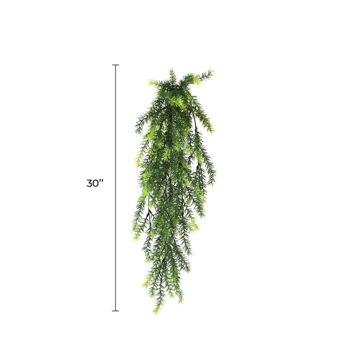 Cedar Vine Garland Artificial Hanging Bush 7.8×30in – NFPA 701 Certified – UV Resistant, evergreen home accent for fireplace, railing or entryway