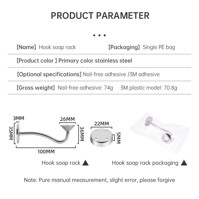 Stainless Steel Magnetic Soap Holder No Trace Paste Soap Holder in Toilet Soap Box Drain Rack Bathroom Shelf