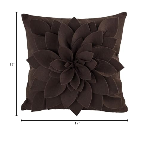 Sara's Garden Petal Decorative Throw Pillow. 17 Inch Square.