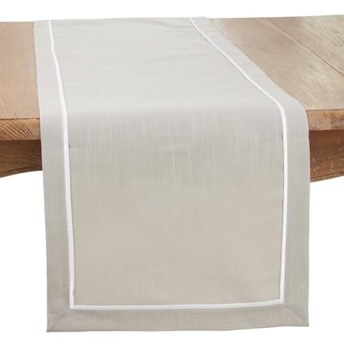 Red Pleated Design Table Runner 16" W X 70" L - Classic Border Table Cover for Everyday Use, Dining Room Décor, Family Gathering and Special Occasion
