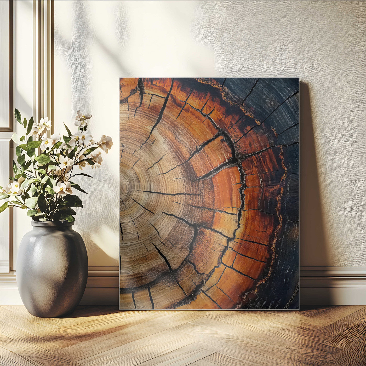 Rustic Wood Wall Art Canvas Print – Framed Nature Earthy