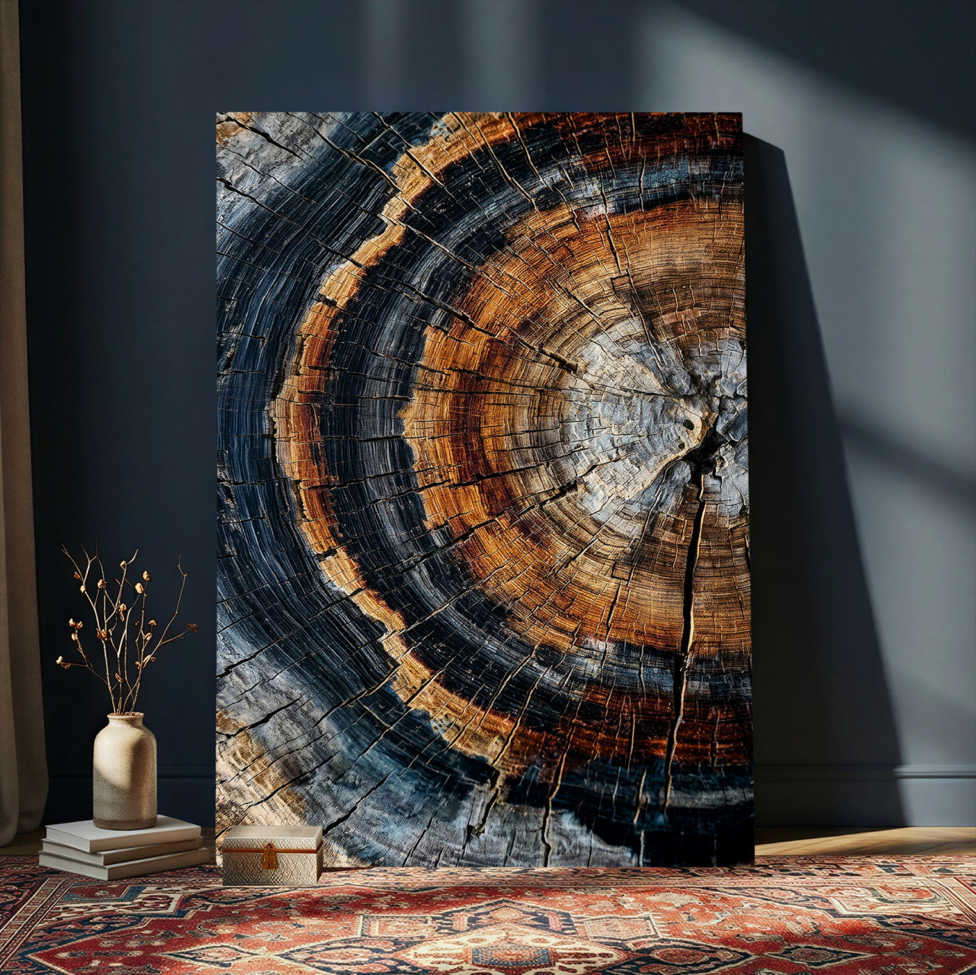 Abstract Wood Grain Canvas Print, Tree Ring Pattern Wall
