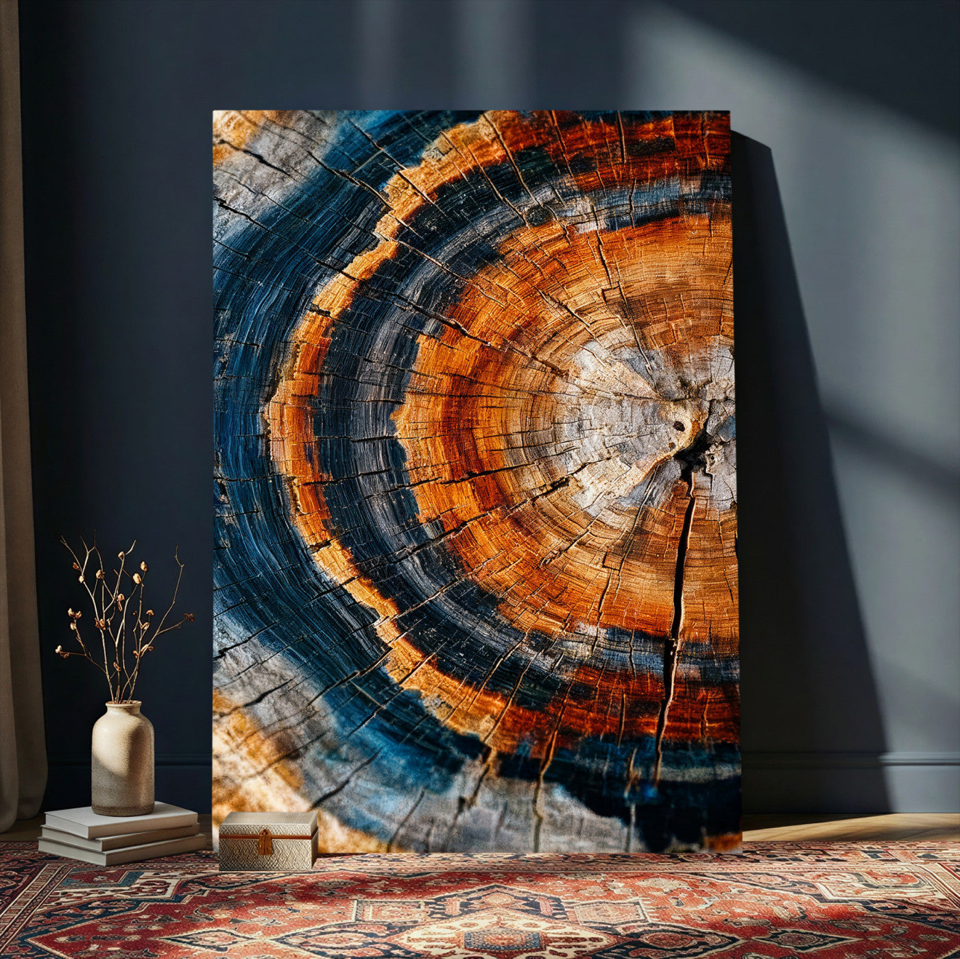 Abstract Wood Grain Canvas Print, Tree Ring Pattern Wall