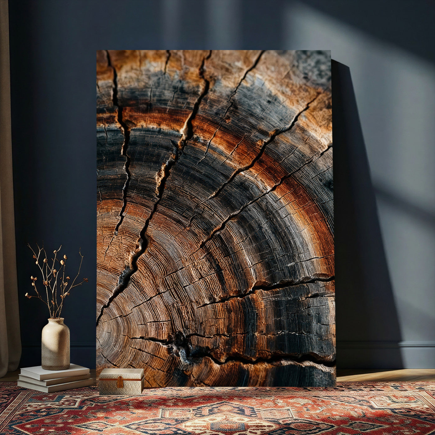 Abstract Tree Rings Wall Art Canvas Print Wood Grain Rings