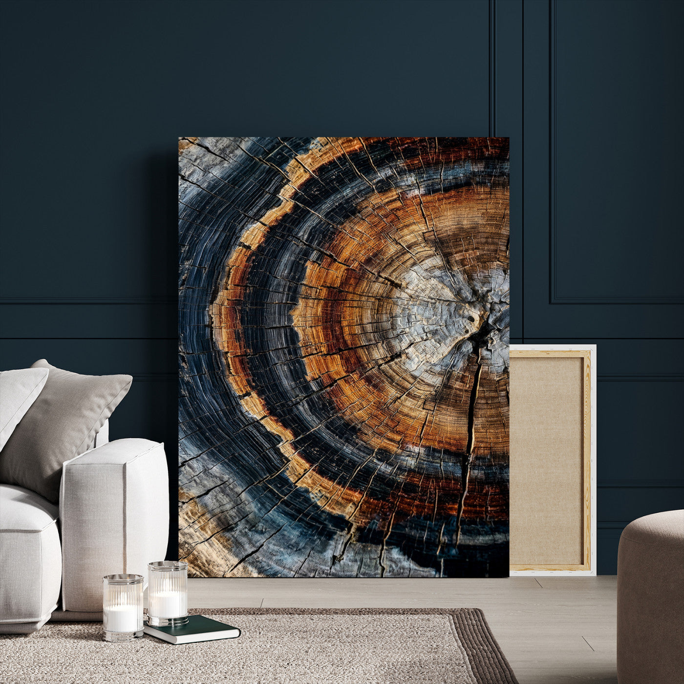 Abstract Wood Grain Canvas Print, Tree Ring Pattern Wall